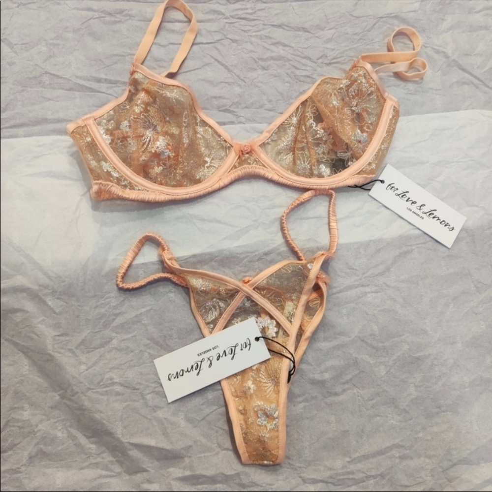 For Love & Lemons bra and thong set